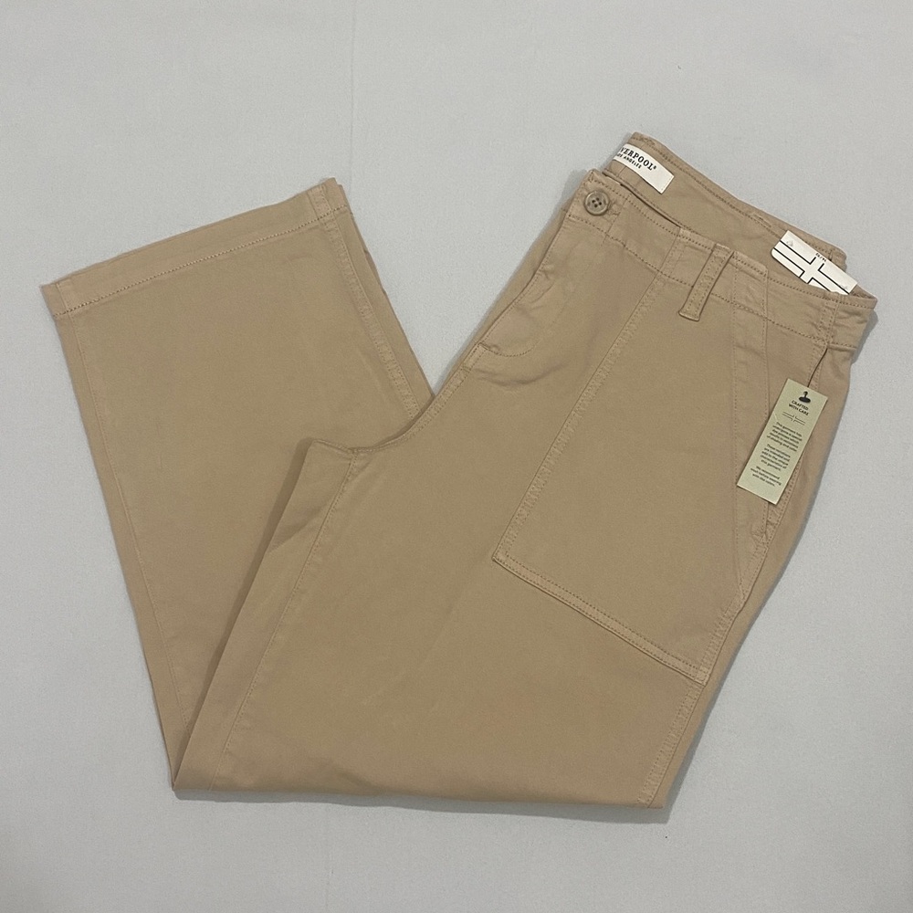 LIVERPOOL Relaxed-fit Cropped Khaki Pants Women's Size 14/32
